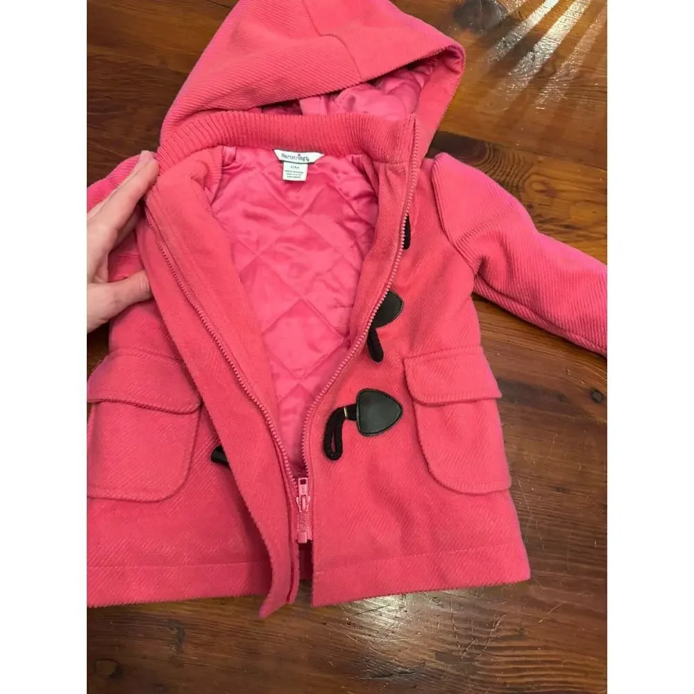 Hartstrings Baby Girls Woven Pea Coat Duffle Coat Toggle Closure Pink 12 Months